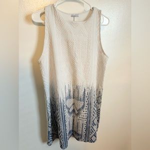 ZARA white and blue textured dress